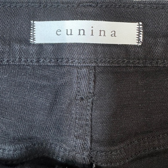 Eunina Womens Black Distressed Cut Off‎ Denim Shorts Size L - Picture 4 of 5